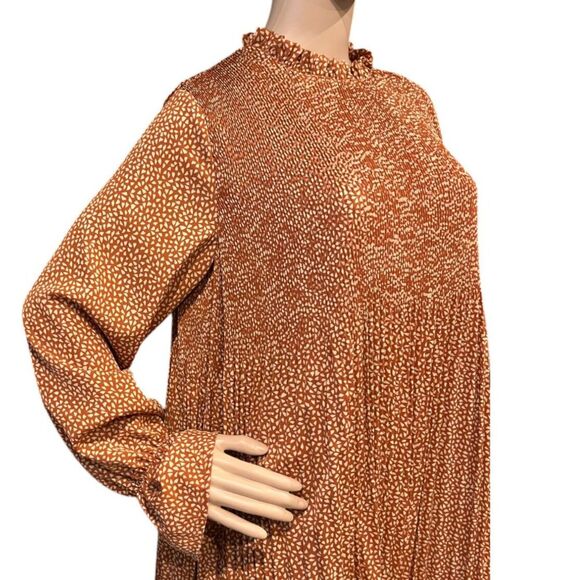 INDIE & CO Rust & Cream Color REMI Midi Dress Sz M - Picture 5 of 8